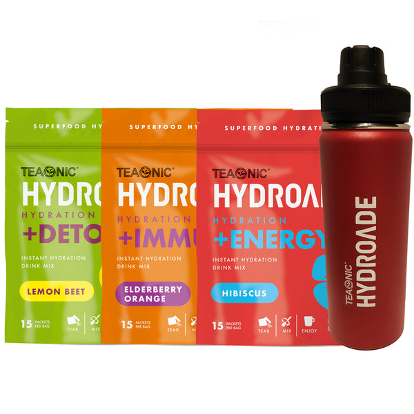 3-PACK VARIETY HYDROADE + RED TUMBLER