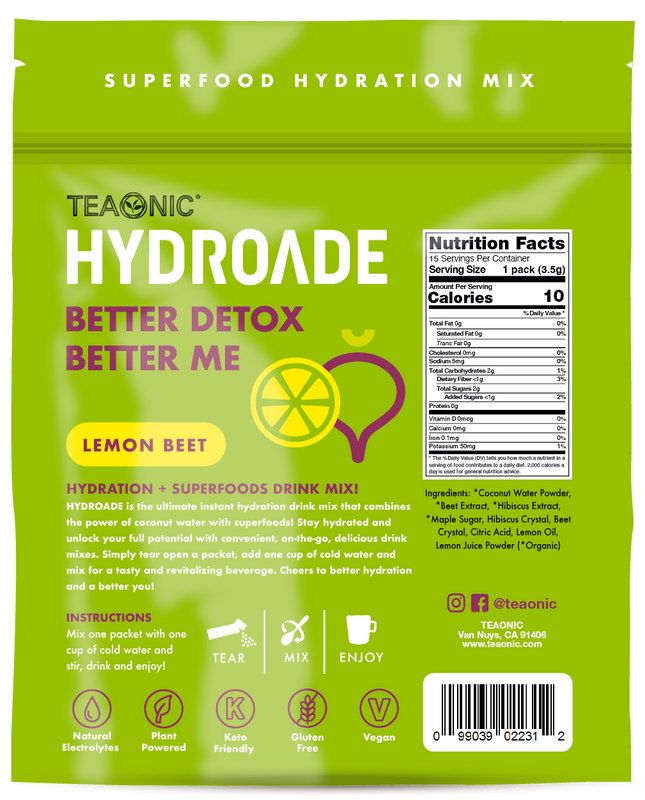 HYDROADE SUPERFOOD HYDRATION DRINK MIX: DETOX - 45 SERVINGS