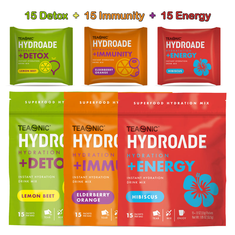 3-PACK VARIETY HYDROADE + RED TUMBLER